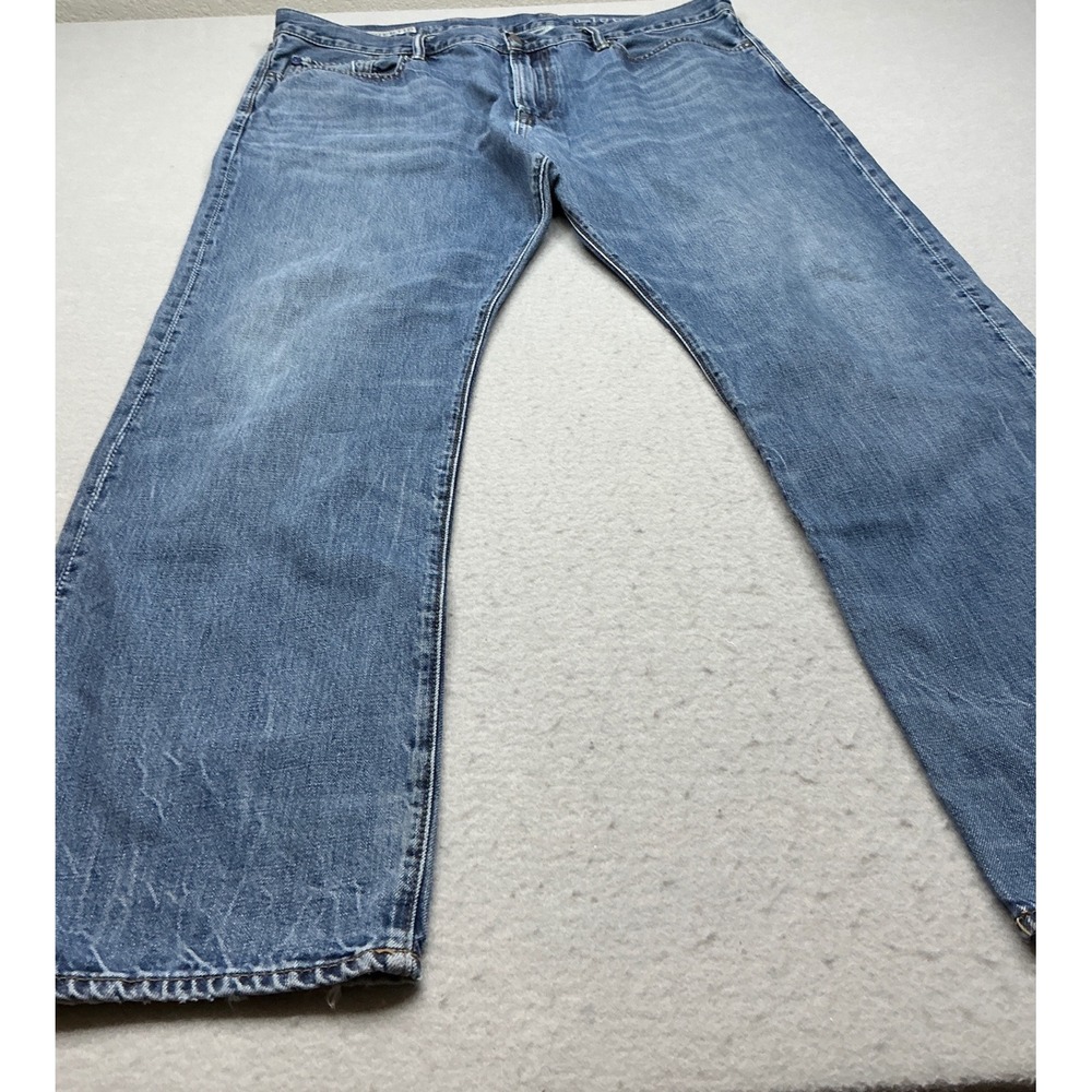 Gap 1969 Jeans Whiskered Authentic Straight Leg 40x32 Blue Cotton Denim